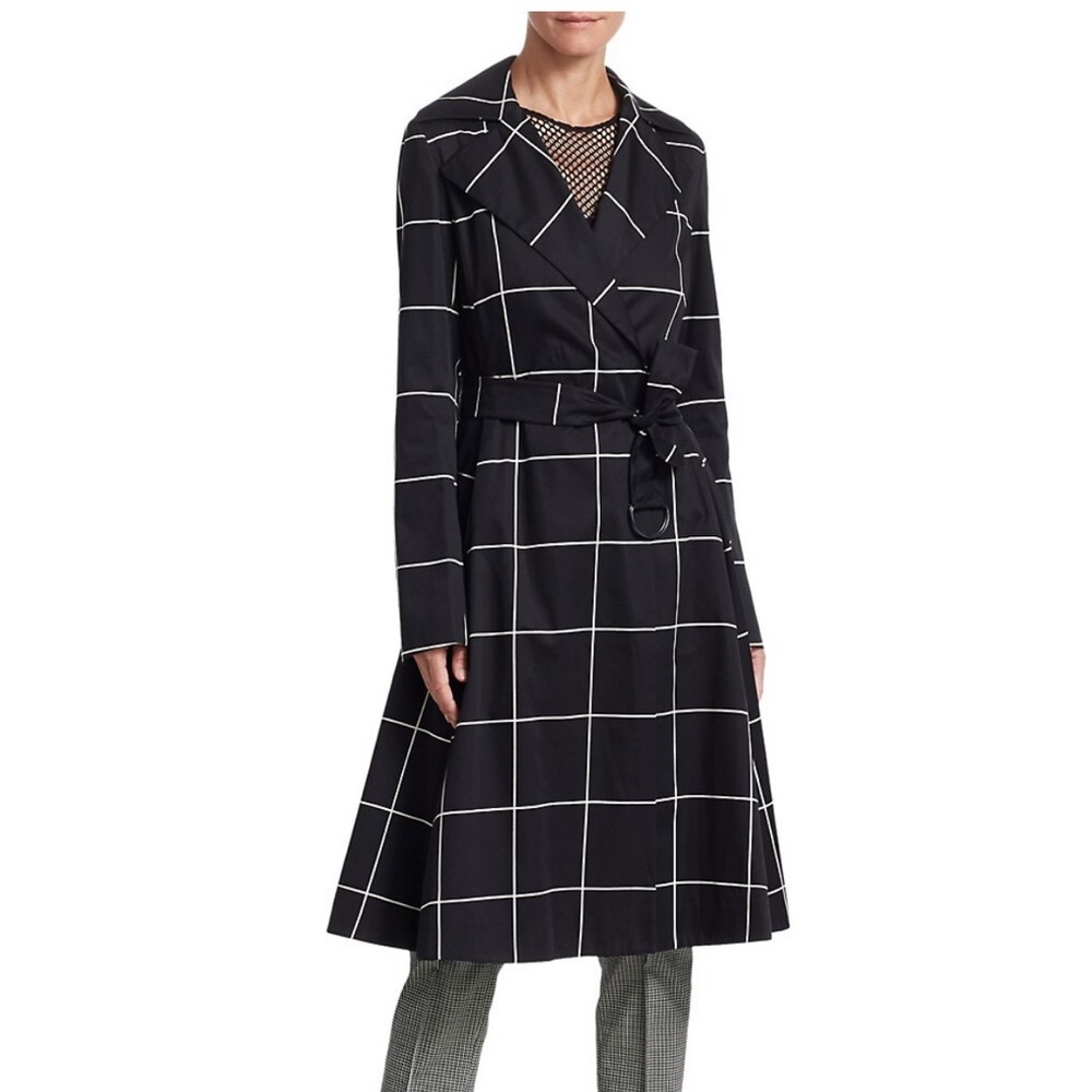 Akris punto Big Grid Belted Trench Coat, size 8 - Picture 5 of 14
